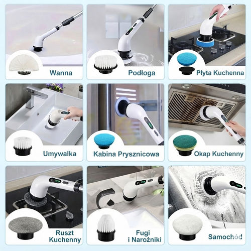 TurboCleaner Pro - Elektryczna Sczotka Do Czyszczenia 9w1